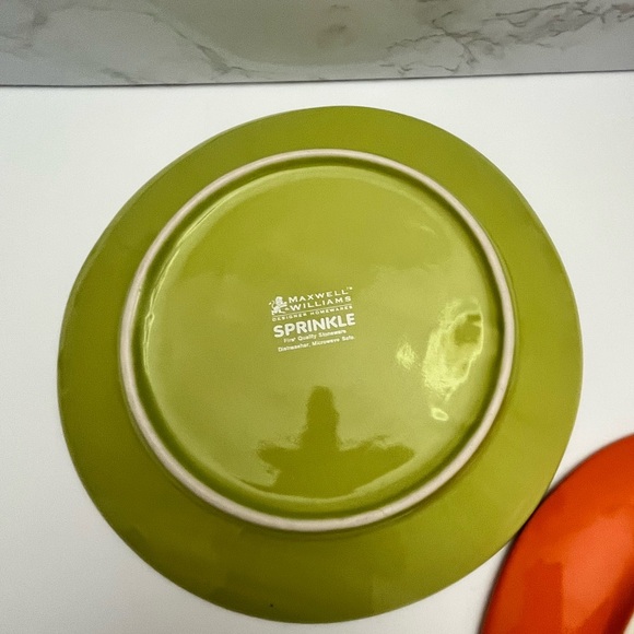 Set of 3 Maxwell & Williams Orange Yellow Green “Sprinkle Plate 8" Polka Dot EUC - Picture 2 of 10